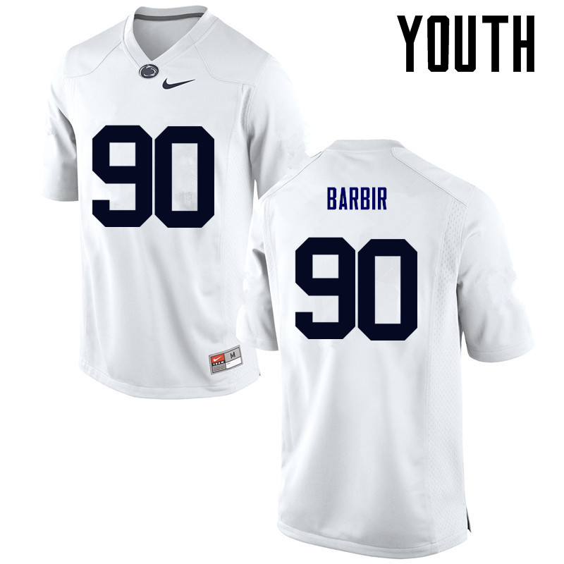 Youth Penn State Nittany Lions #90 Alex Barbir College Football Jerseys-White - Click Image to Close
